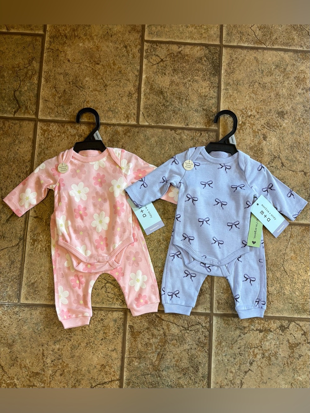 NWT *Bundle of 2* M+A by Monica + Andy First Moves Bodysuit + Pant Set sz NB